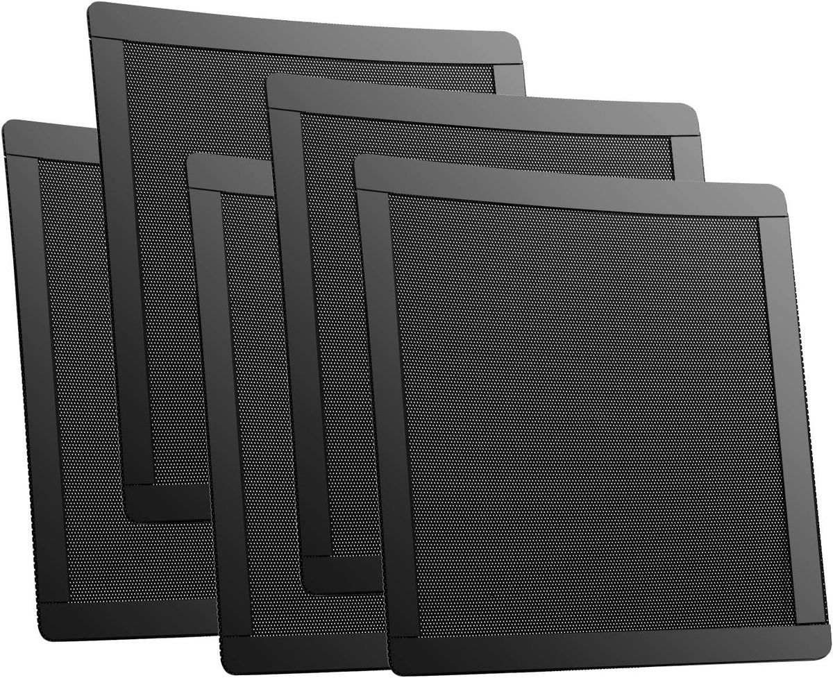 120mm Magnetic PVC Fan Dust Filter Mesh Cover Black 5-Pack S6987