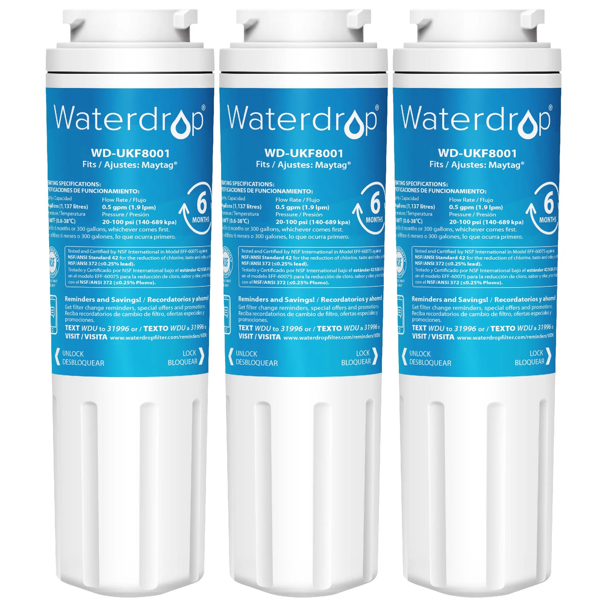 Refrigerator Water Filter, Pack of 3 R832976