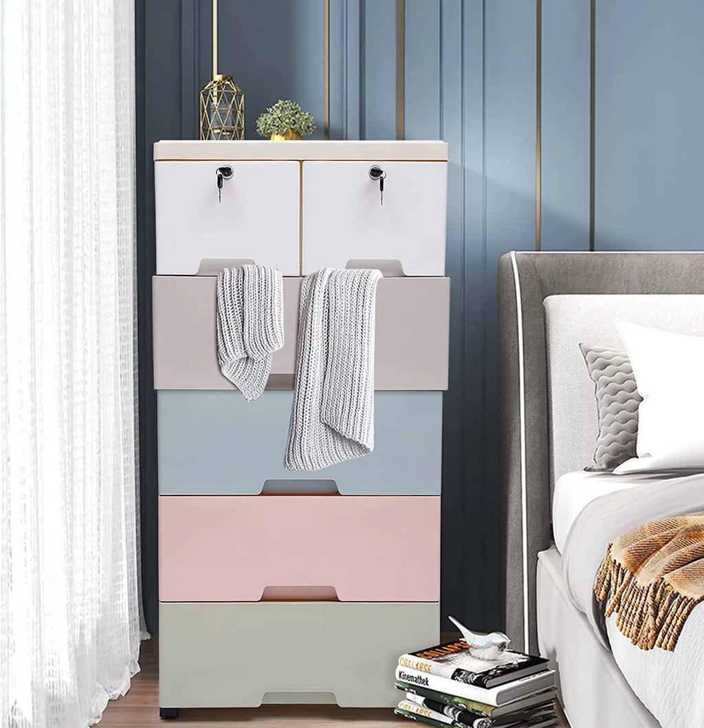 Plastic 6 Drawers Tall Dresser F733