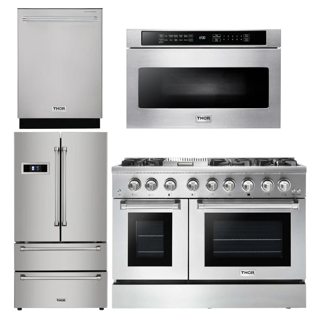 48 Dual Fuel Range, Refrigerator, Dishwasher, Microwave Y945280