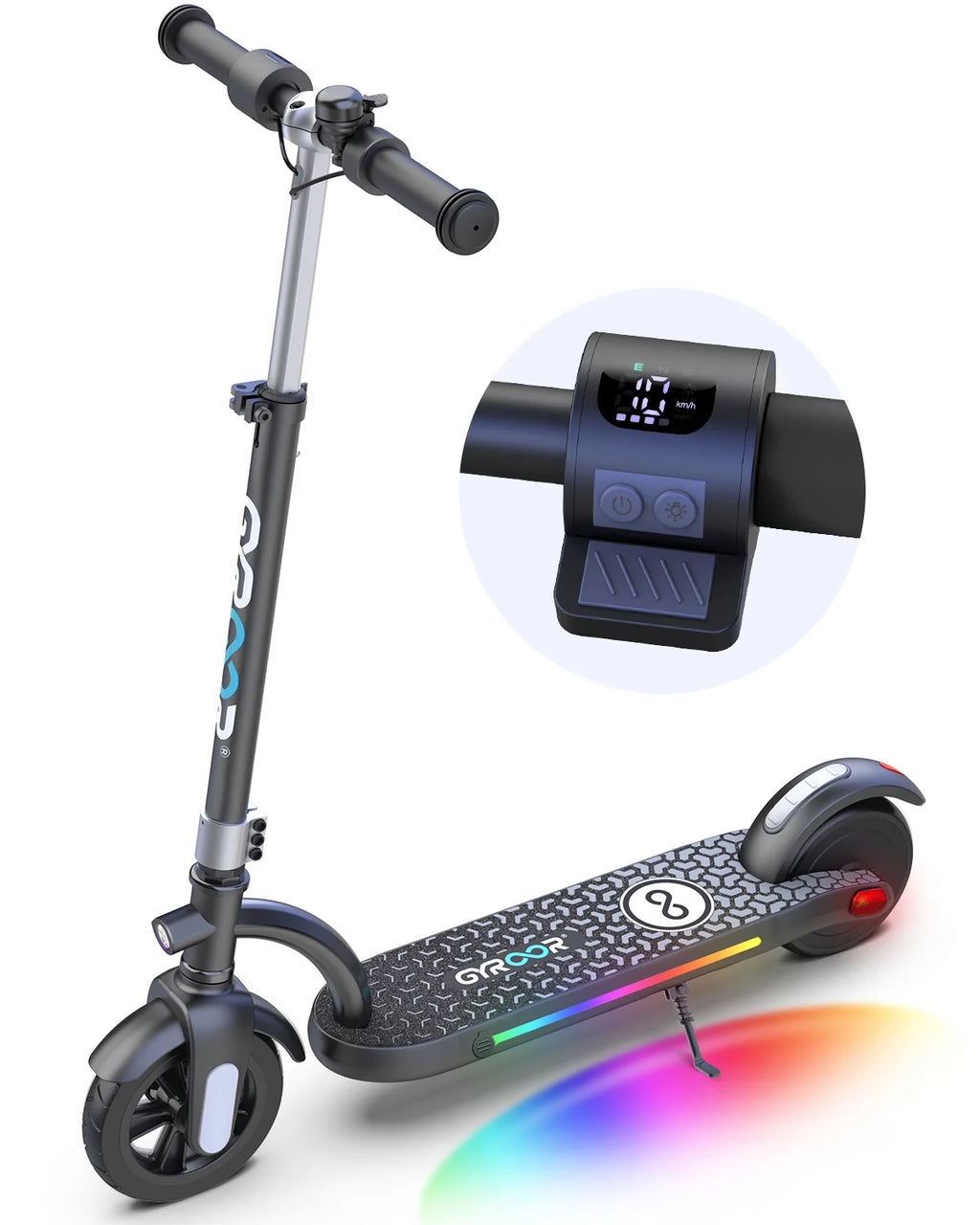 Kids Electric Scooter with 180 Motor & LED Display, Adjustable Speed and Height, 10 Mph C4554