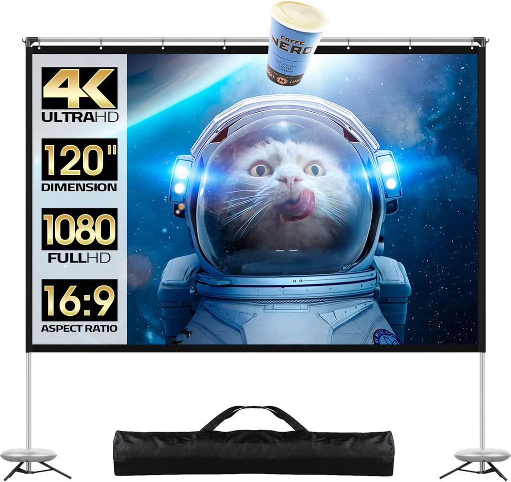 120 inch Portable Projector Screen with Stand and Carry Bag P675539
