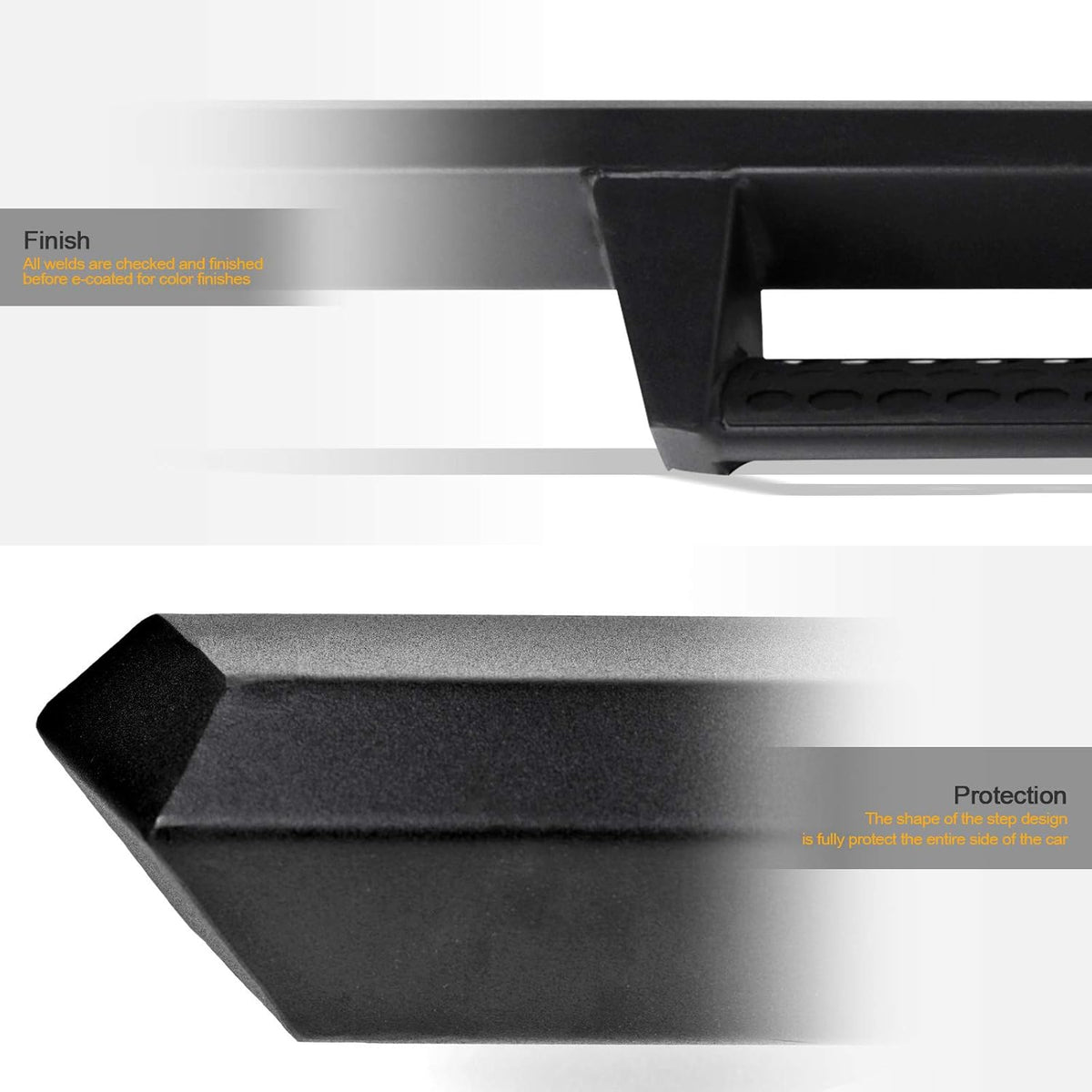 Matte Black Nerf Bars Running Boards for Ram 1500 Quad Cab N10937