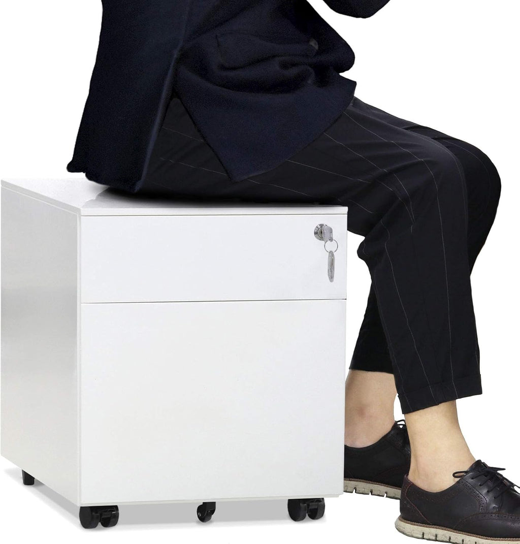 2 Drawer Black Metal File Cabinet with Lock E815
