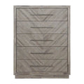 5 Drawer Chest with Herringbone Pattern and Bar Handles E523