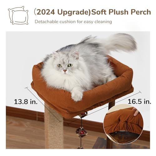 Modern Wooden Cat Scratching Post with Silvervine Balls C5594