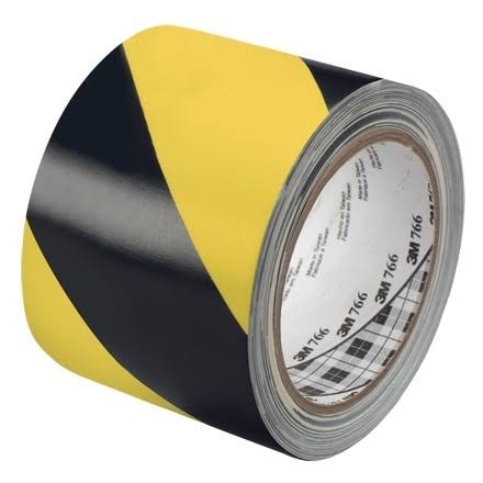 Yellow/Black Hazard Warning Tape 3x22 x 36 Yard Roll N761