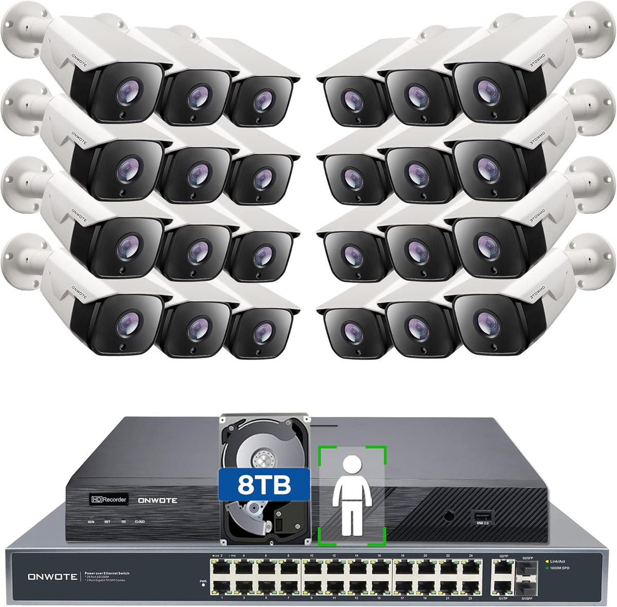 32 Channel 4K PoE Security Camera System 8TB V5231