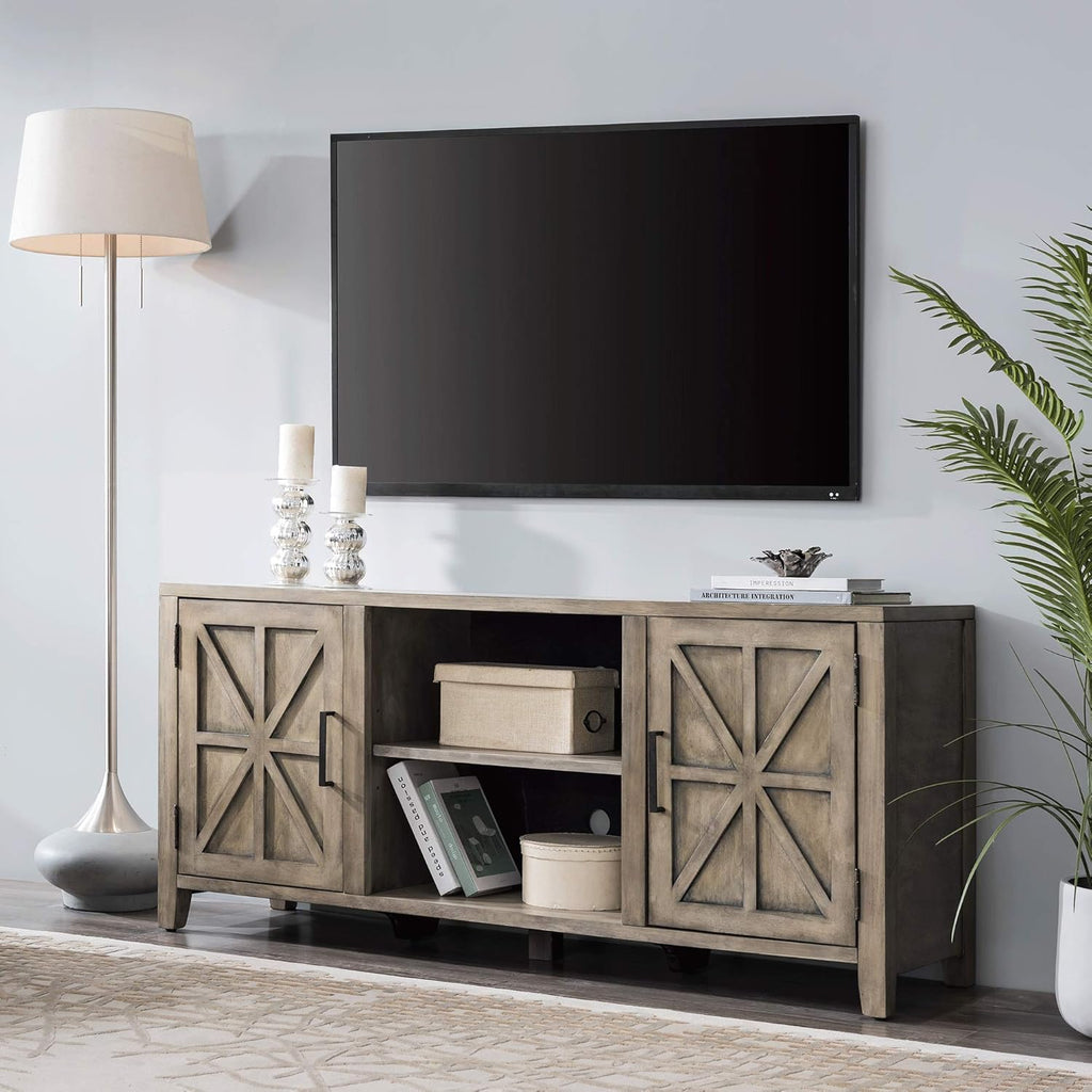 Solid Wood 58 inch TV Stand with 2 Door Cabinet E4878