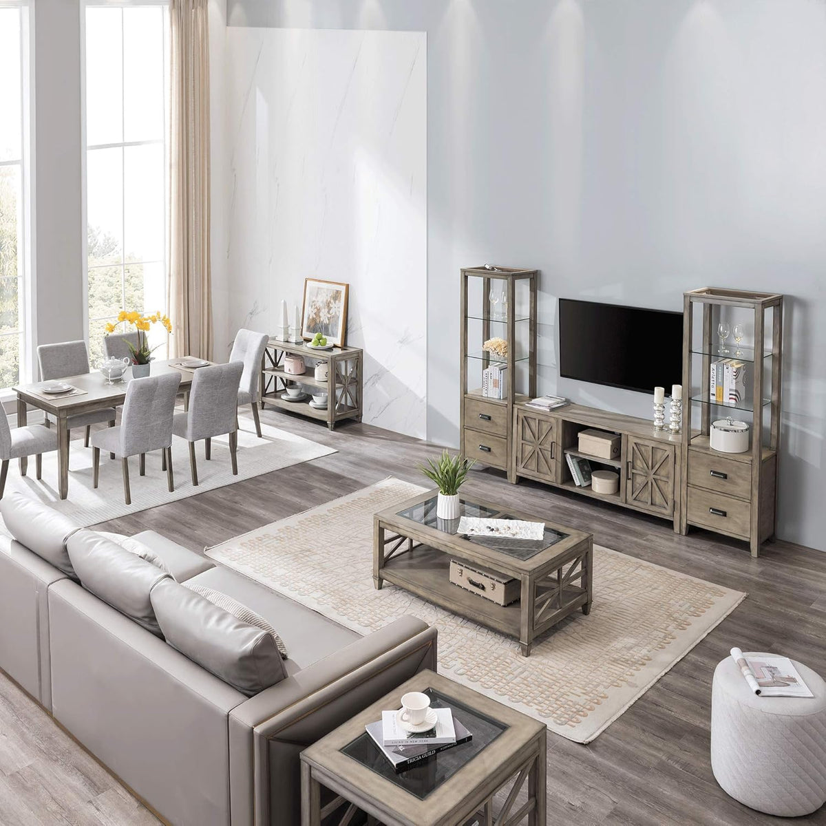 Solid Wood 58 inch TV Stand with 2 Door Cabinet E4878