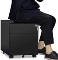 2 Drawer Black Metal File Cabinet with Lock E815