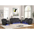 Gray Faux Leather Power Recliner N255077
