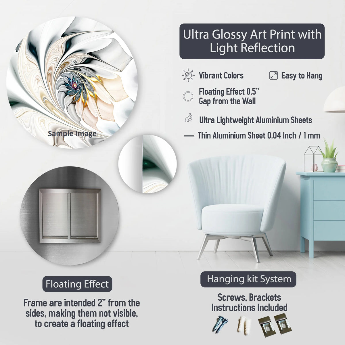 Floral Metal Wall Art Prints V90177