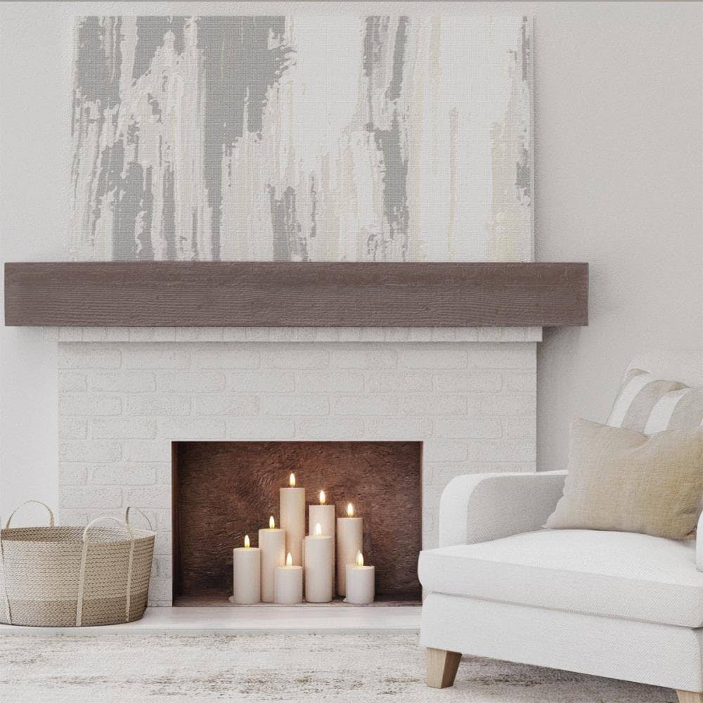 Rough Sawn Faux Wood Fireplace Mantel E87779