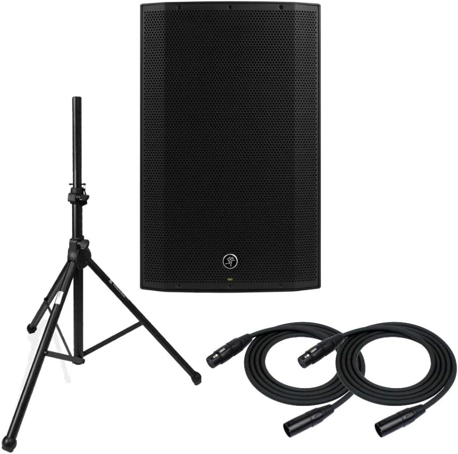 1300W 15 Powered Loudspeaker with Speaker Stand and 2 XLR Cables T356711