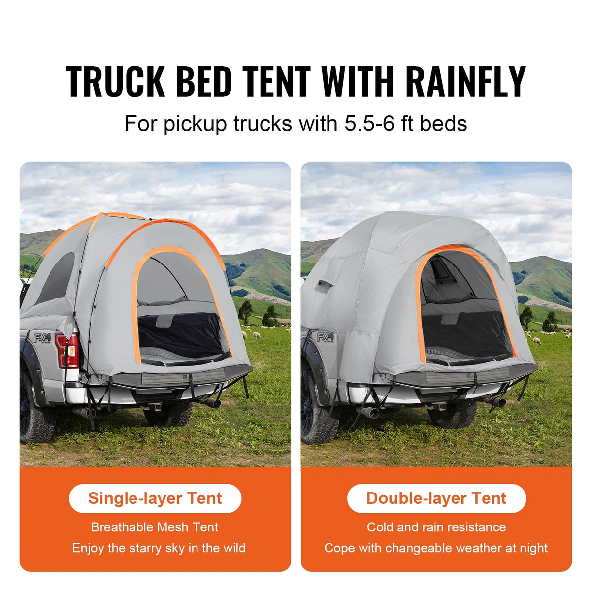 Waterproof SUV Camping Tent with Rainfly Carry Bag C72469