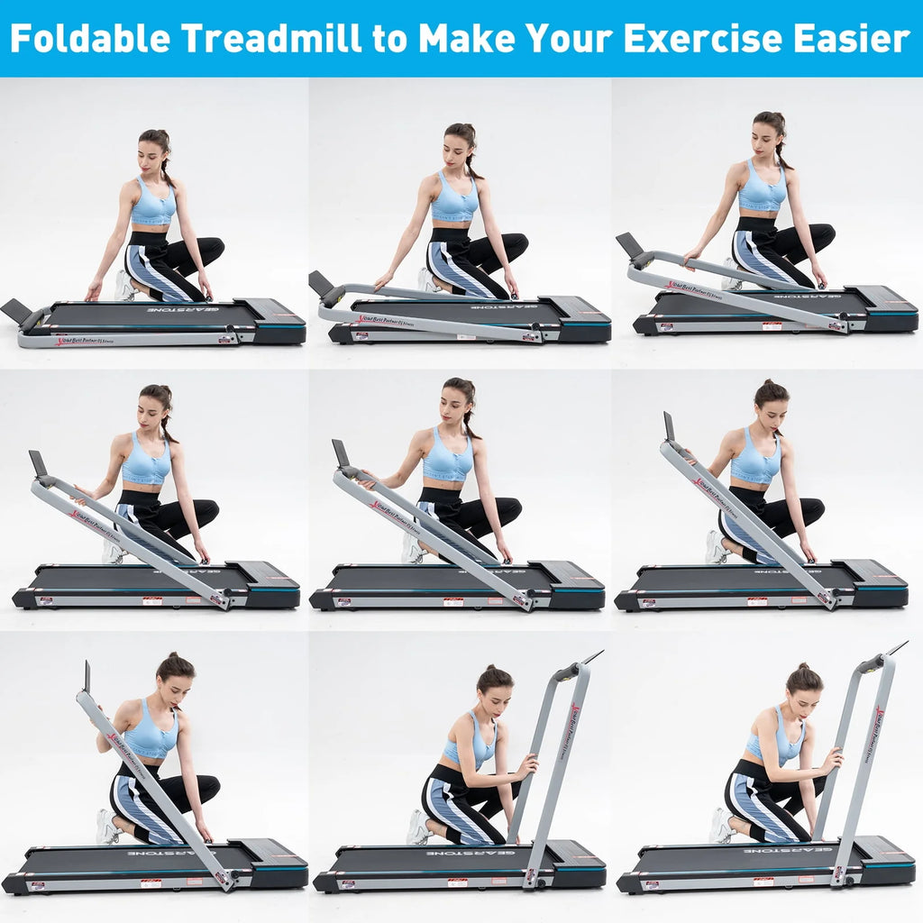 2 in 1 Folding Treadmill with Bluetooth Speakers K639882