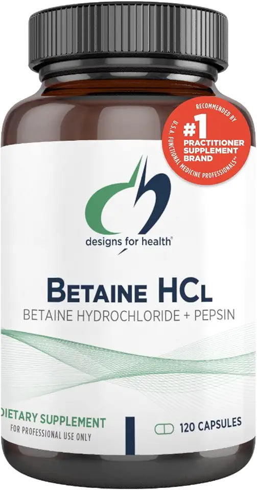 750mg Betaine HCl with Pepsin 120 Capsules D7340