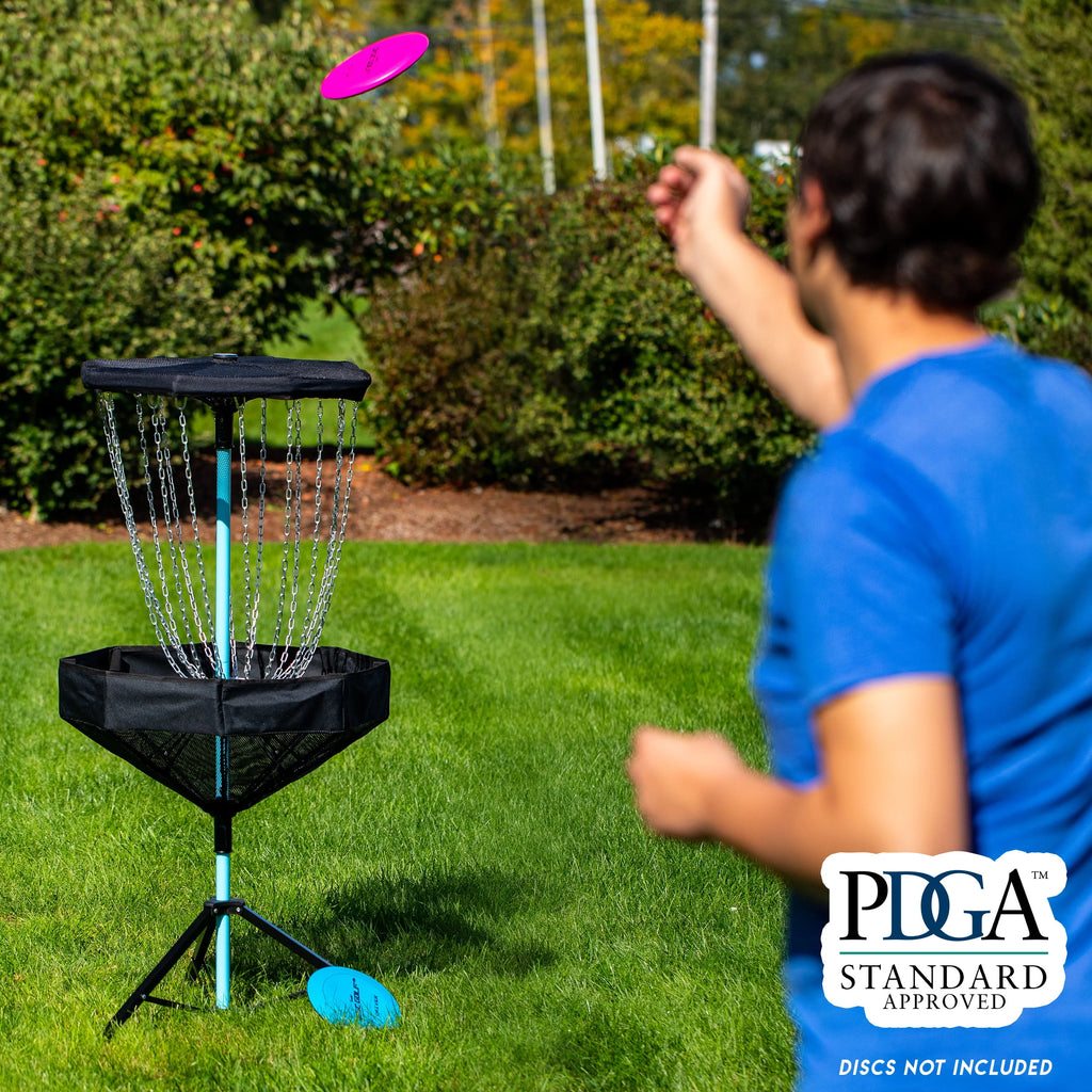PDGA Approved Portable Disc Golf Target Basket Set with Metal Chains E321198