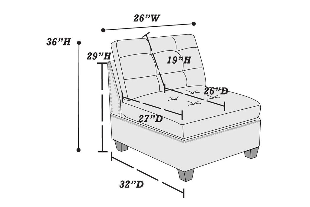 Gray Fabric 6pcs Modular Sofa Set L7518