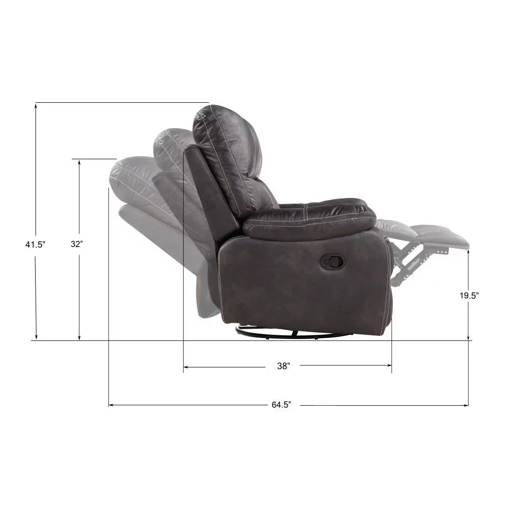 Dark Gray Swivel Reclining Glider L7065