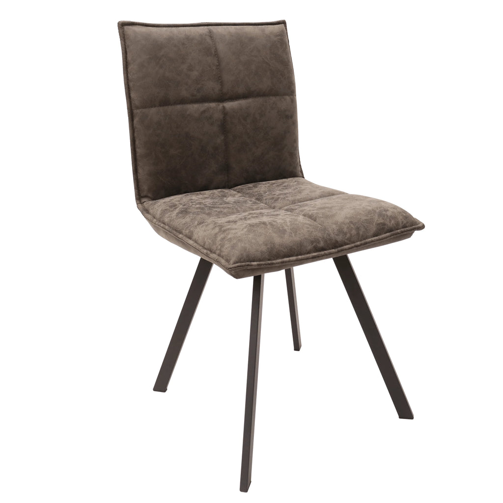 Grey Leather Dining Chair Set of 3 Y309
