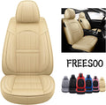 Beige Leather Car Seat Covers Full Set B72263