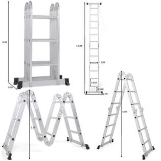 12.5ft Aluminum Folding Scaffold Ladder J354510