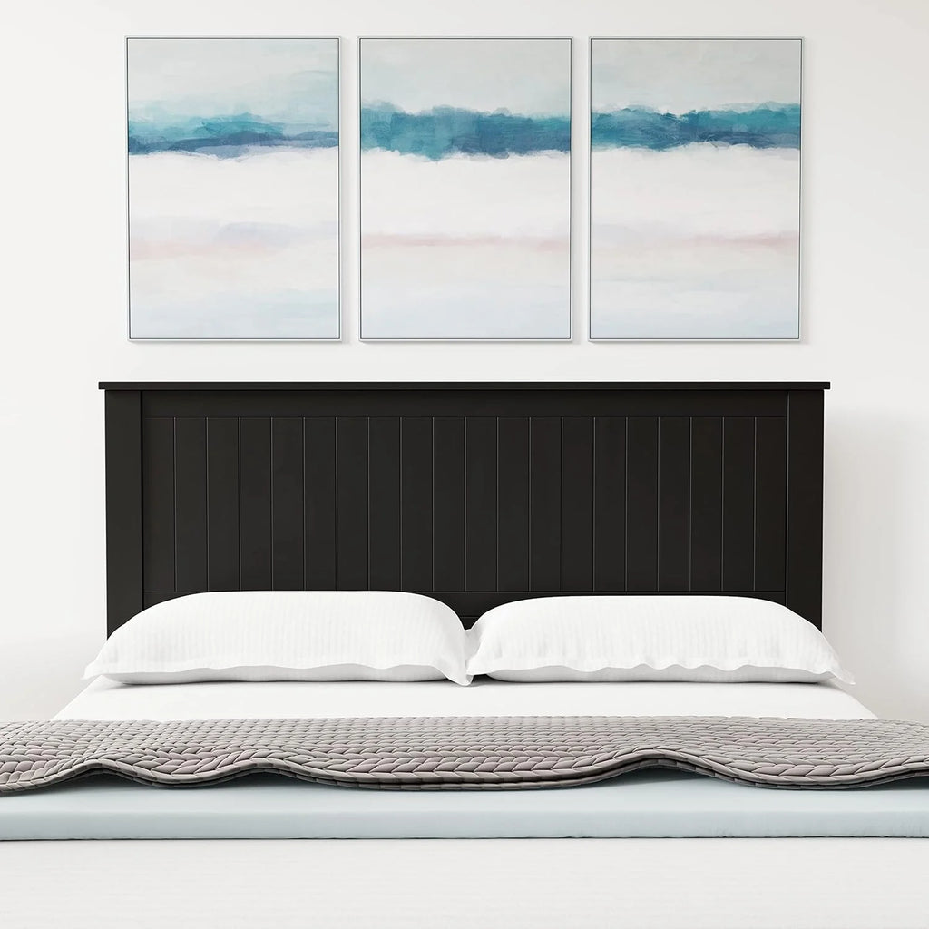 Black Queen Size Wood Panel Headboard Z3076