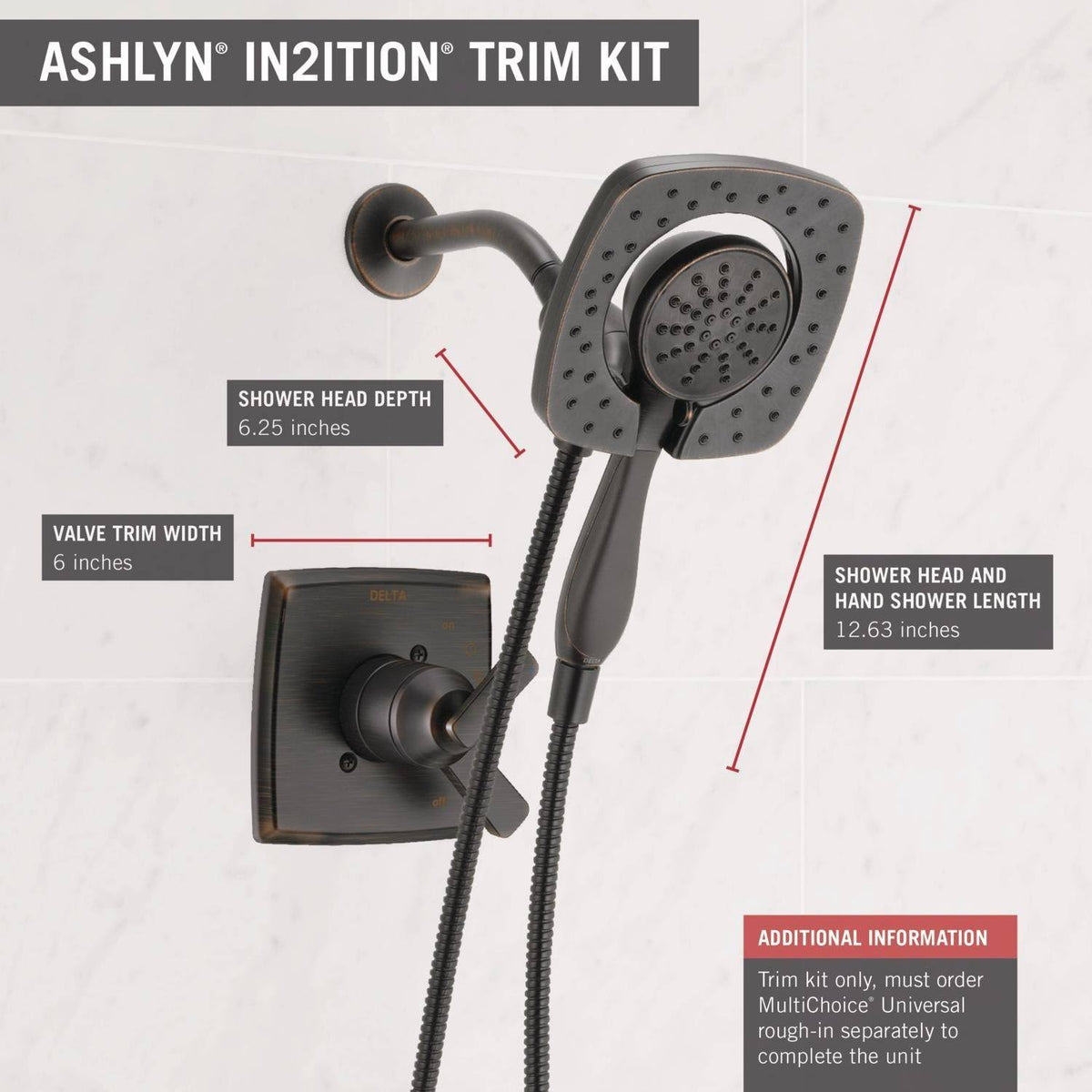 Dual-Function Shower Trim Kit with 2-Spray B43922