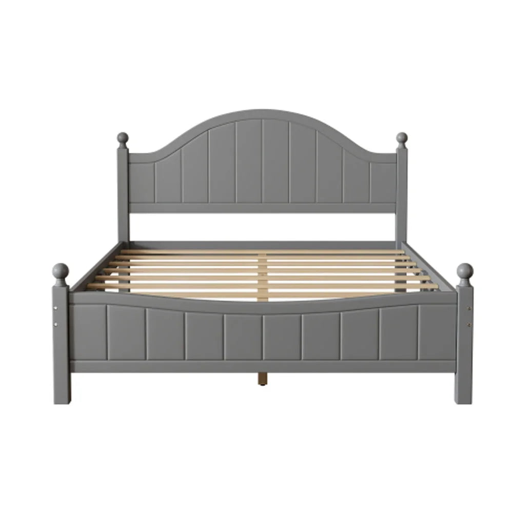 Gray Solid Wood Platform Bed Queen Q1094