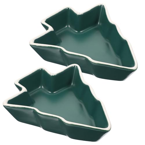2Pcs Small Ceramic Christmas Candy Bowls Q8515
