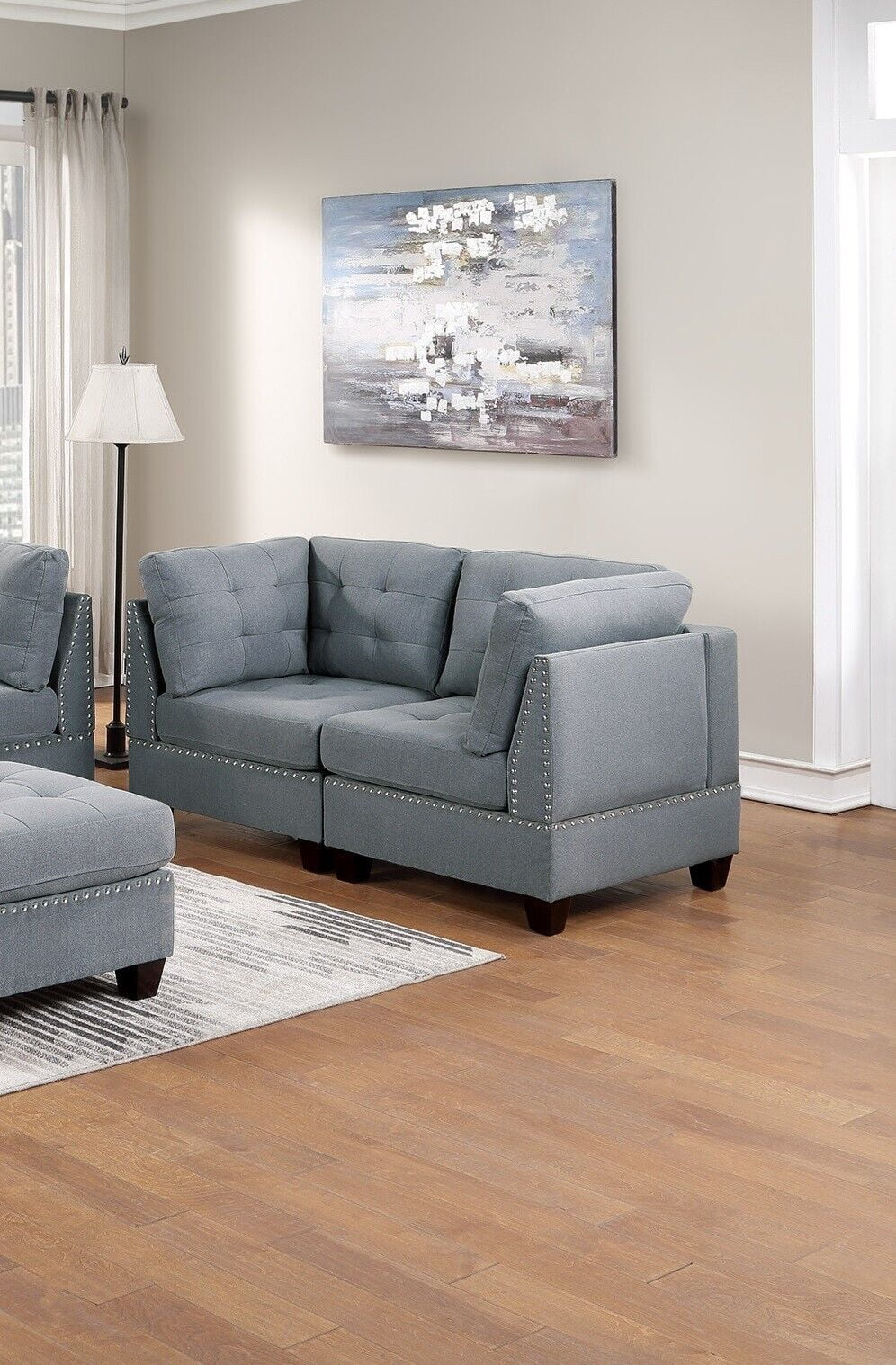 Gray Fabric 6pcs Modular Sofa Set L7518