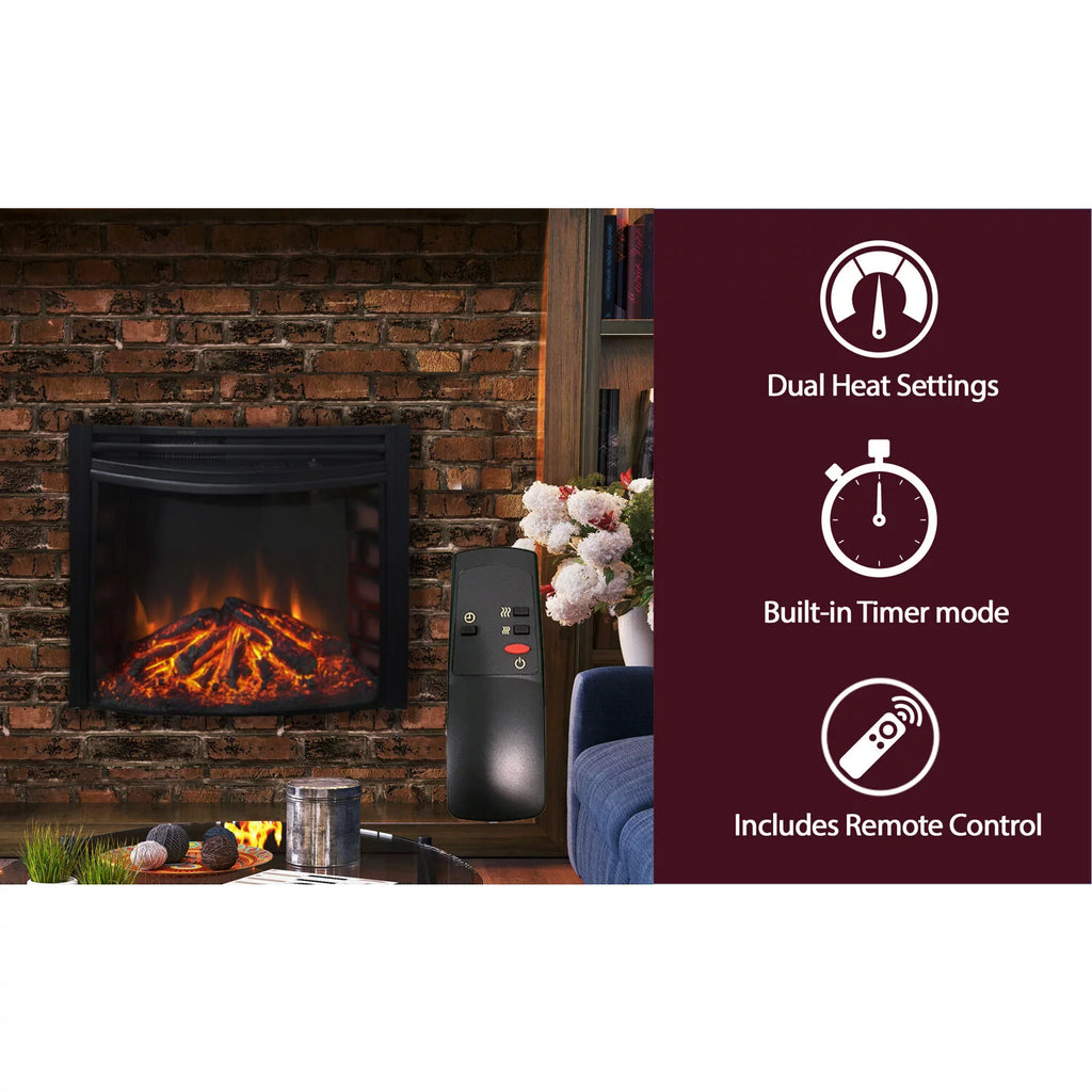 5116 BTU Curved Electric Fireplace Insert J7605