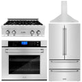 4-Piece Stainless Steel Appliance Package with 30 In. Rangetop, Range Hood, Refrigerator, and Double Wall Oven Q81422