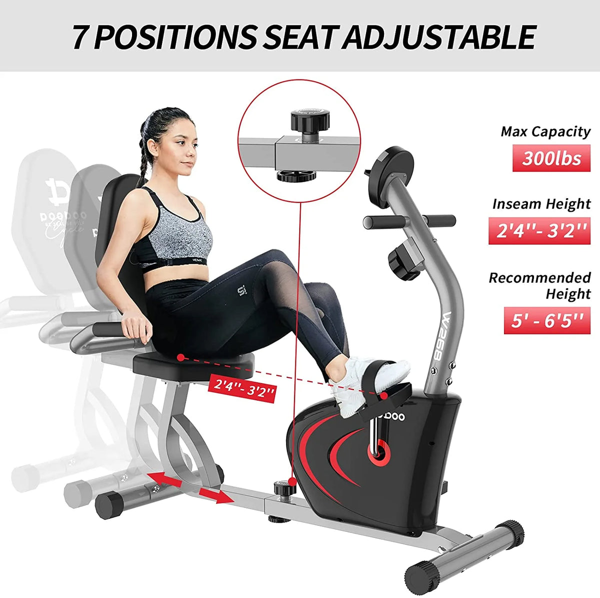 Recumbent Exercise Bike Magnetic Resistance X75001