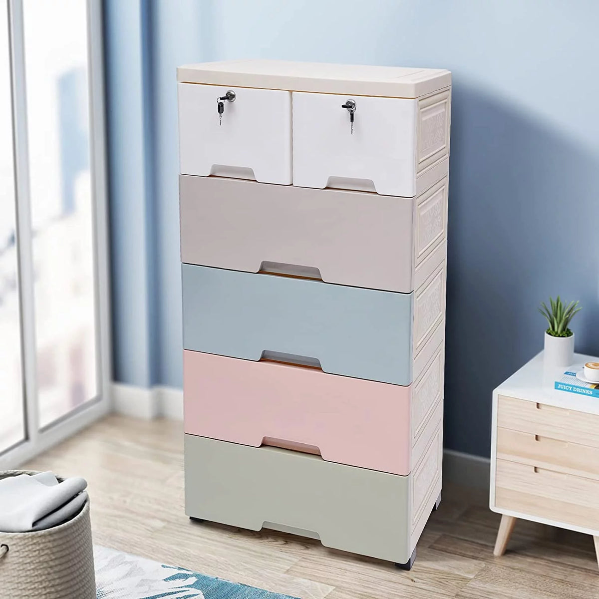 Plastic 6 Drawers Tall Dresser F733