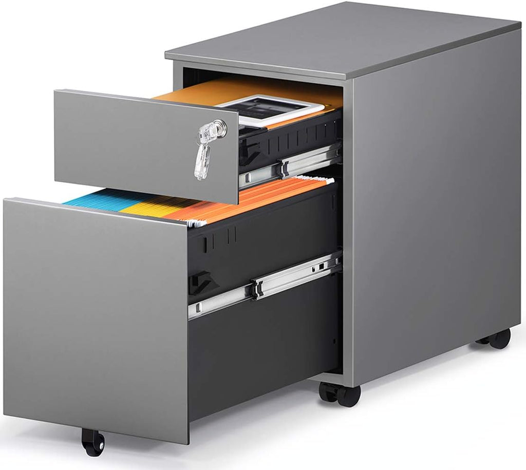 2 Drawer Black Metal File Cabinet with Lock E815
