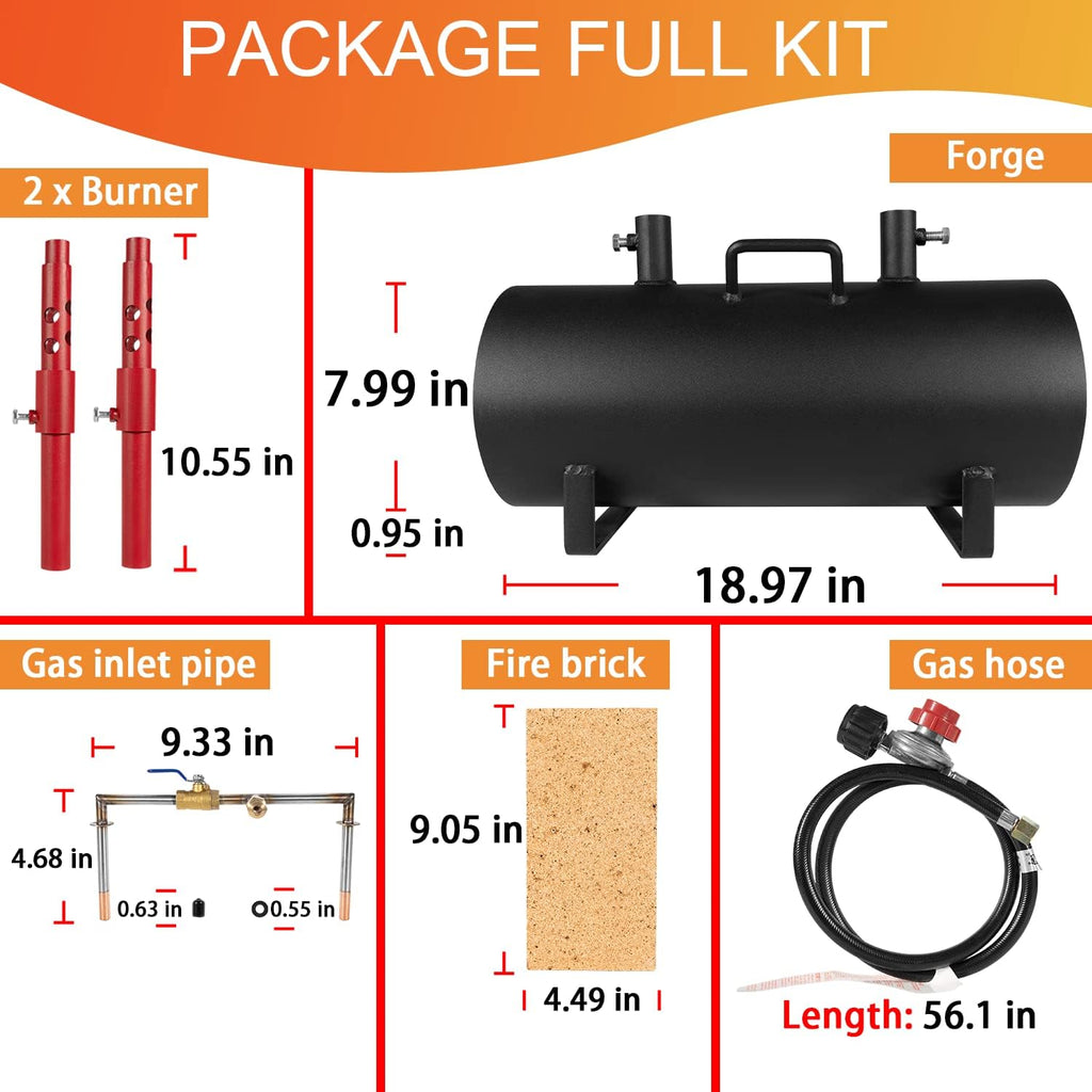 Double Burner Portable Propane Forge Large Capacity G616159