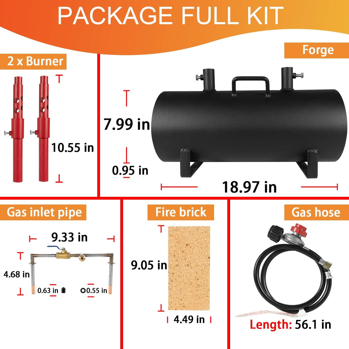Double Burner Portable Propane Forge Large Capacity G616159