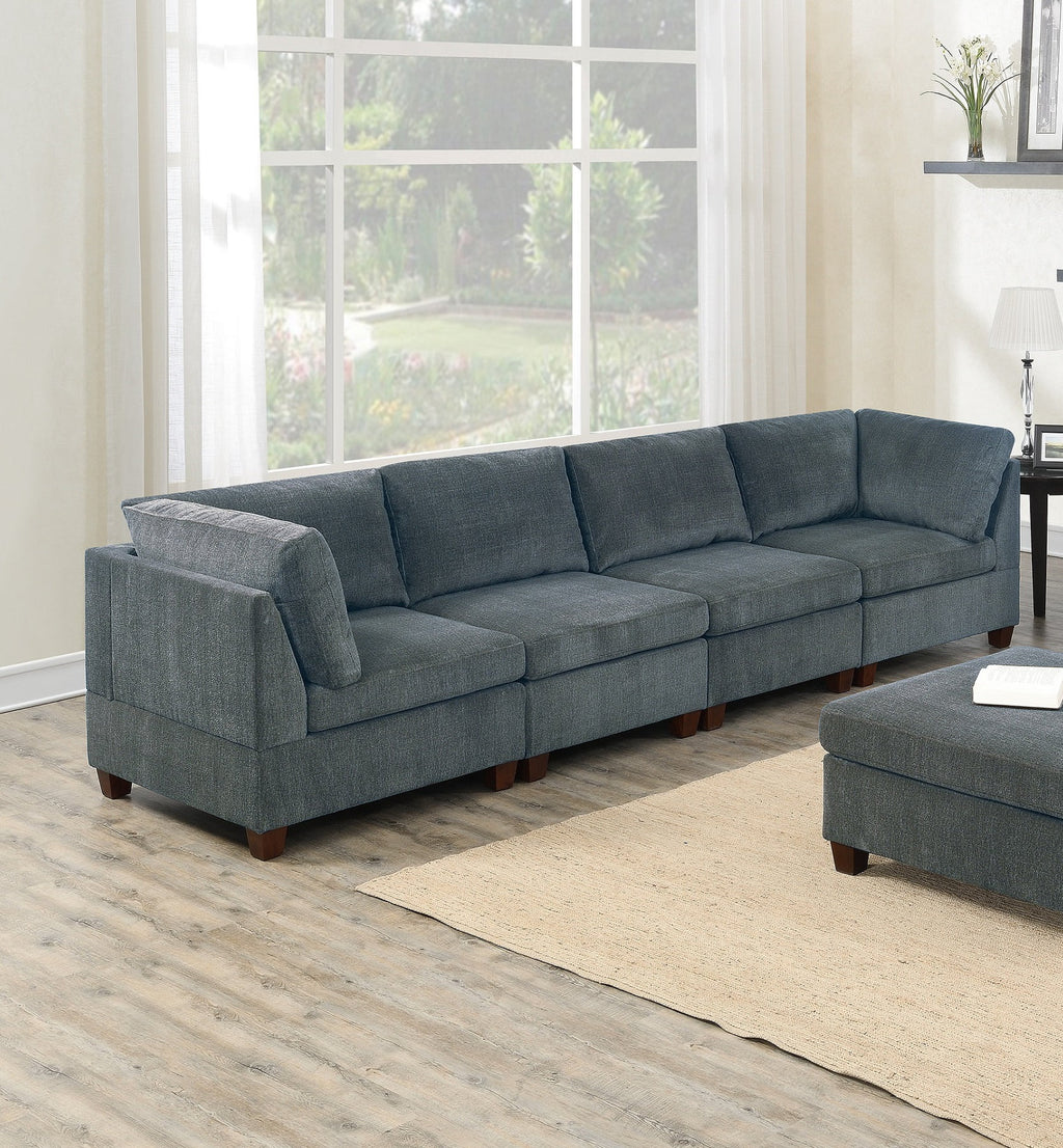 Grey Chenille Modular Sofa Set 8pc X1914