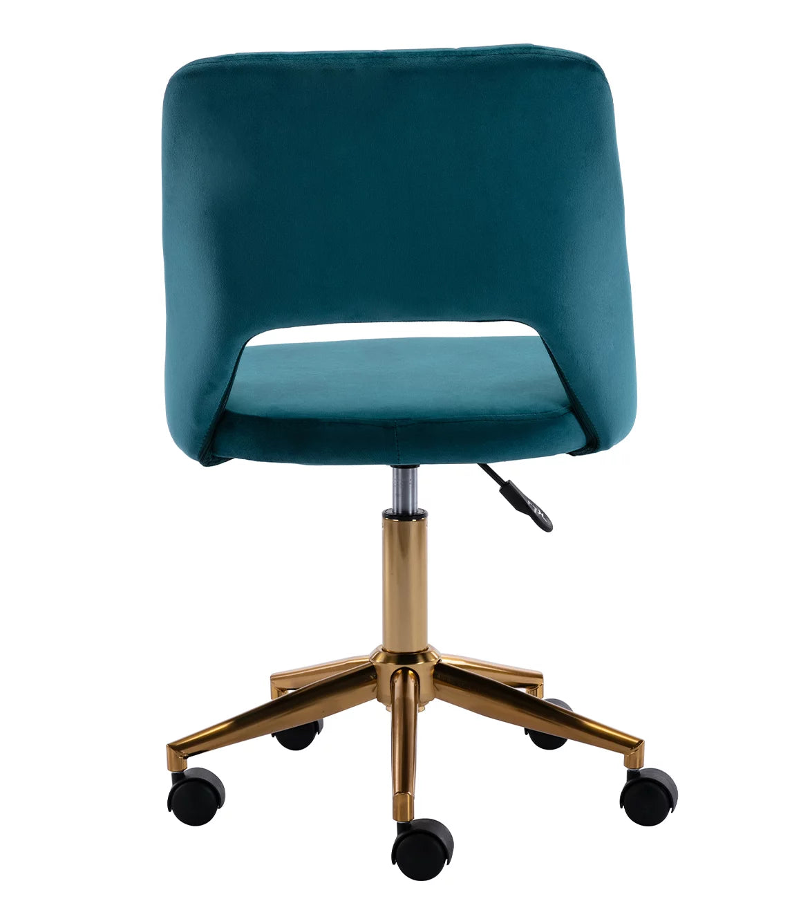 Green Tufted Fabric Task Chair with Gold Base and Wheels J67920