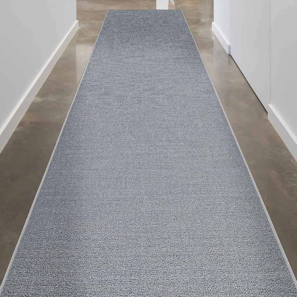 Machine Washable Non-Slip Rubberback Solid Gray Runner Rug K423261