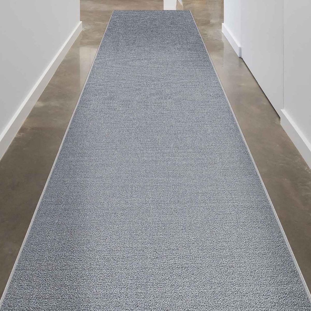 Machine Washable Non-Slip Rubberback Solid Gray Runner Rug K423261