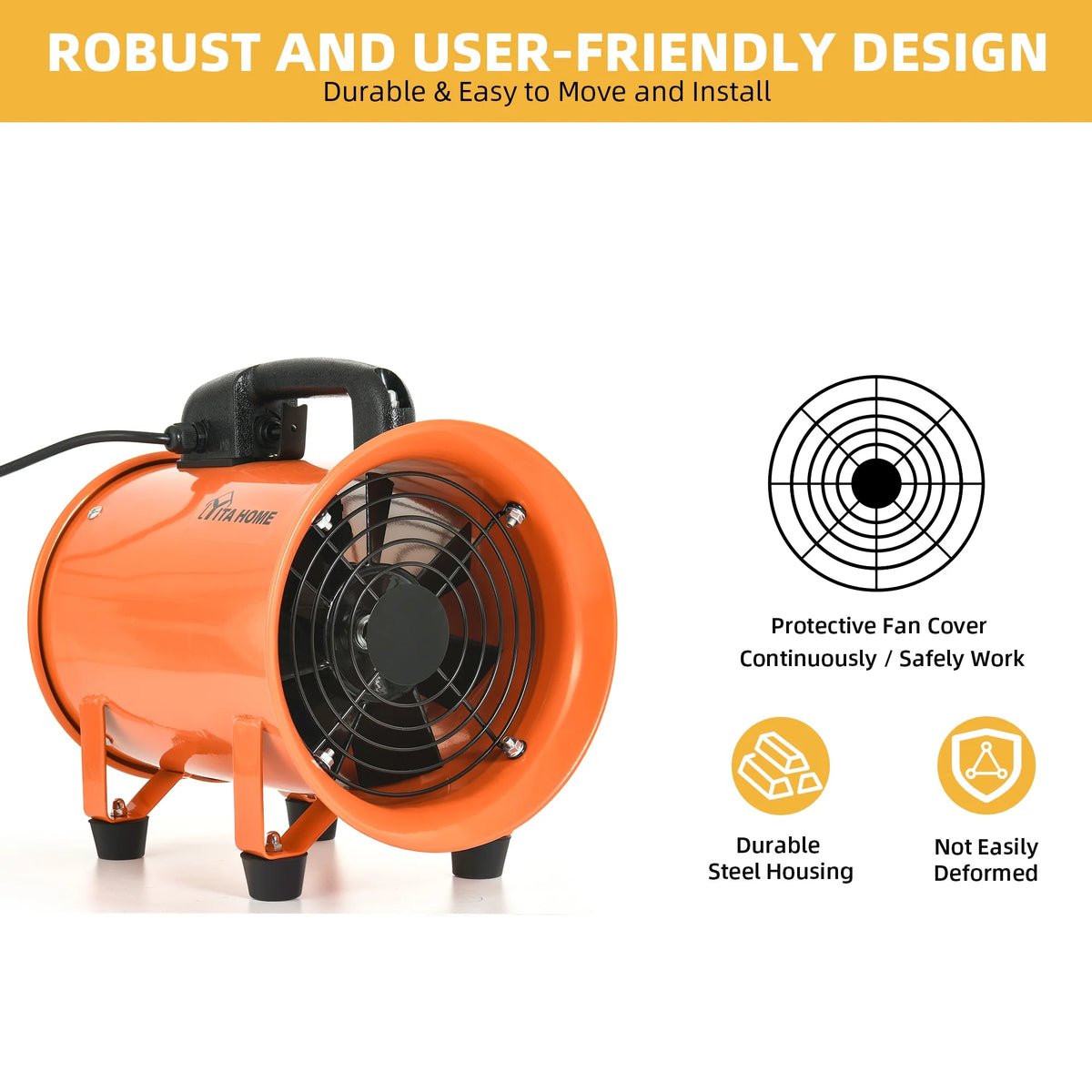 8" Utility Blower Extractor Fan with 16ft Duct Hose C820149