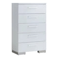 Contemporary Wood 5-Drawer Chest in White X467518