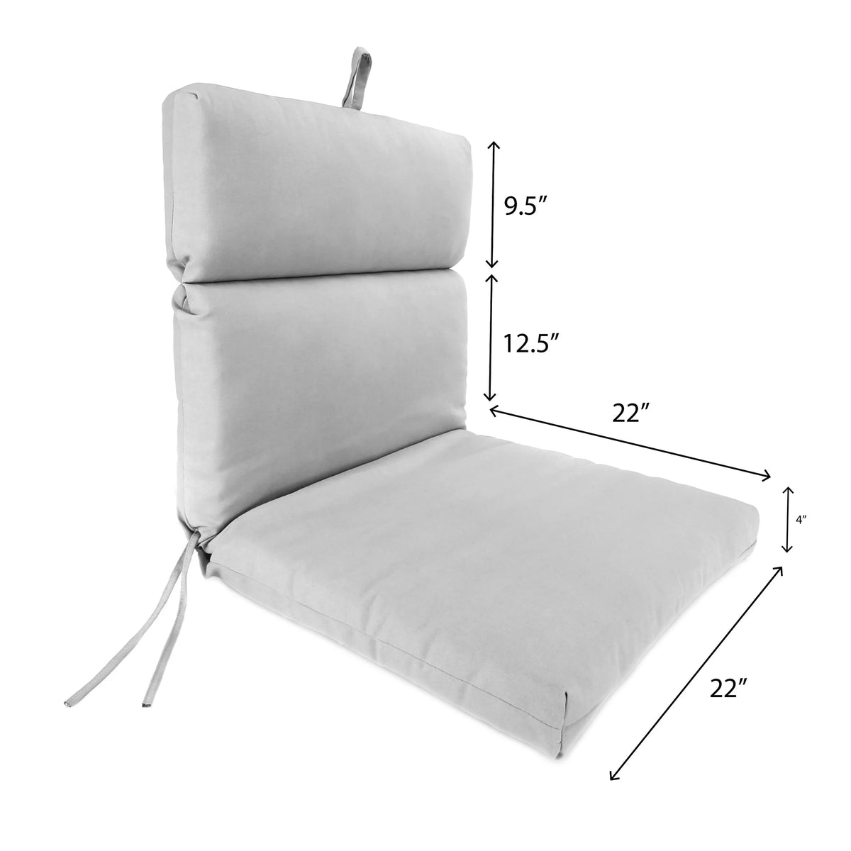 Cedar Grey Stripe Rectangular Outdoor Chair Cushion with Ties T194