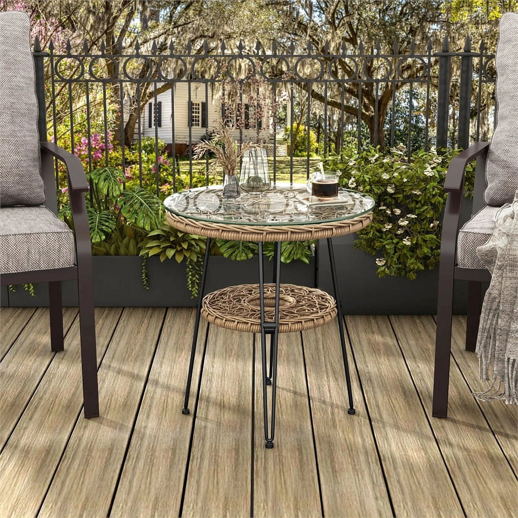 Wicker Rattan Round Outdoor Coffee Table T97651