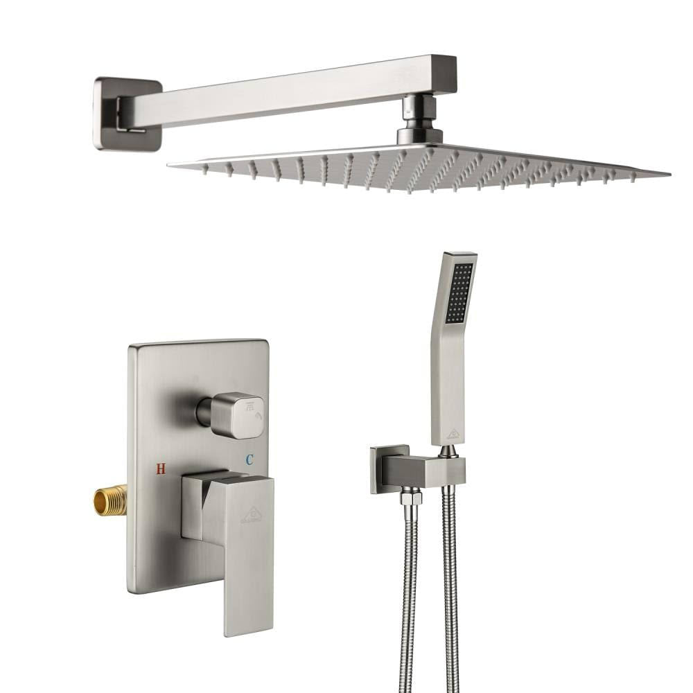 Wall-Mounted Shower System with 10-in Rainfall and Handheld Shower Head Set X512183