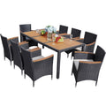 9 Pieces PE Rattan Wicker Patio Dining Set with Cushions A575618